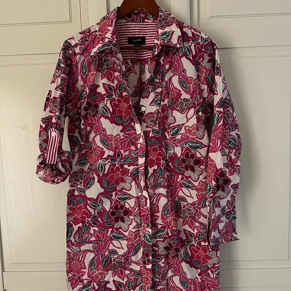 Karen Kane Floral Cotton Button-down Dress